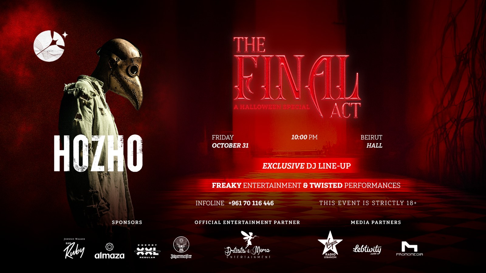 The Final Act — landscape flyer, Beirut Hall, October 31