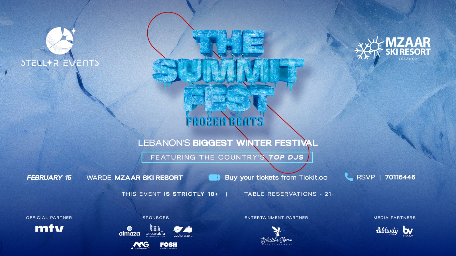 The Summit Fest — first edition flyer, Frozen Beats, Mzaar Ski Resort