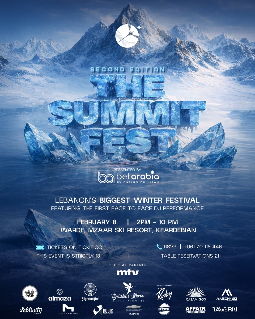 The Summit Fest — Second Edition official flyer, Wiarde Mzaar Ski Resort, Kfardebian